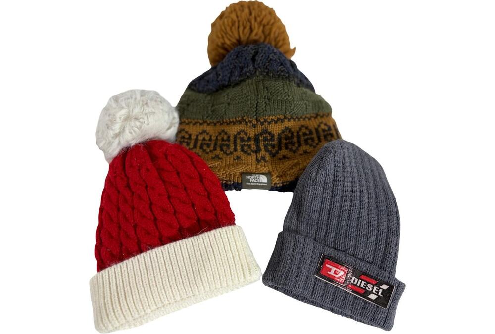 Baby Toddler Knit Beanie Hat Lot The North Face Diesel Pom Pom 3 Piece